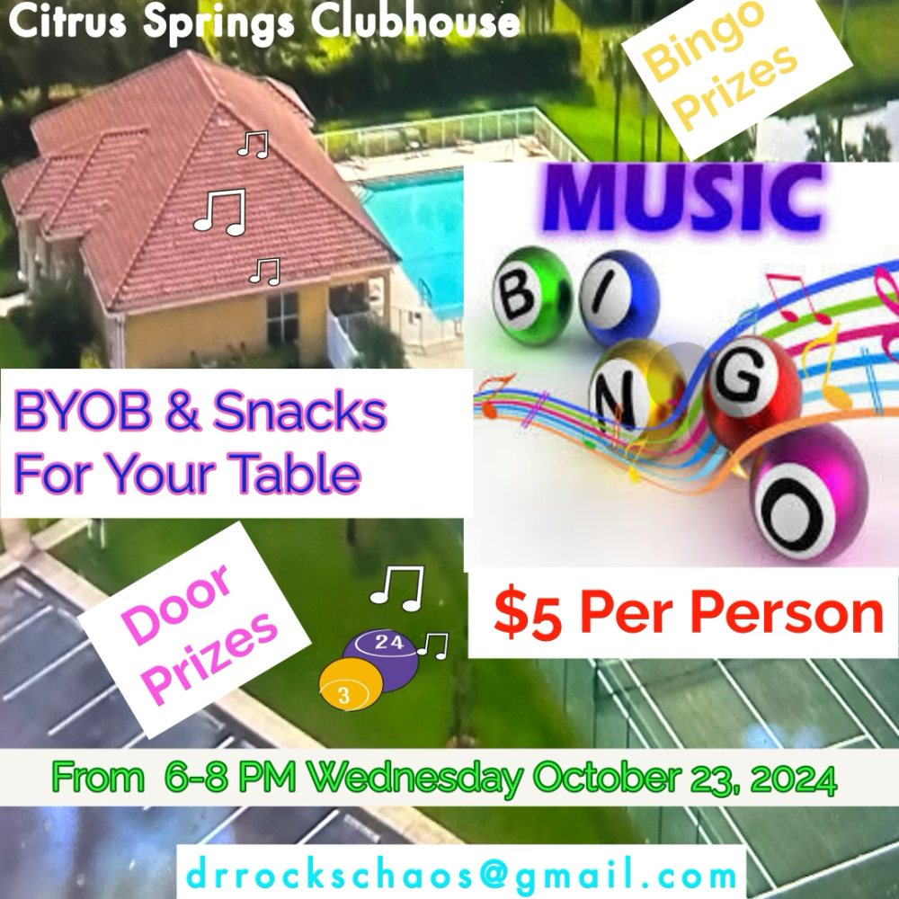 Music Bingo October 2024