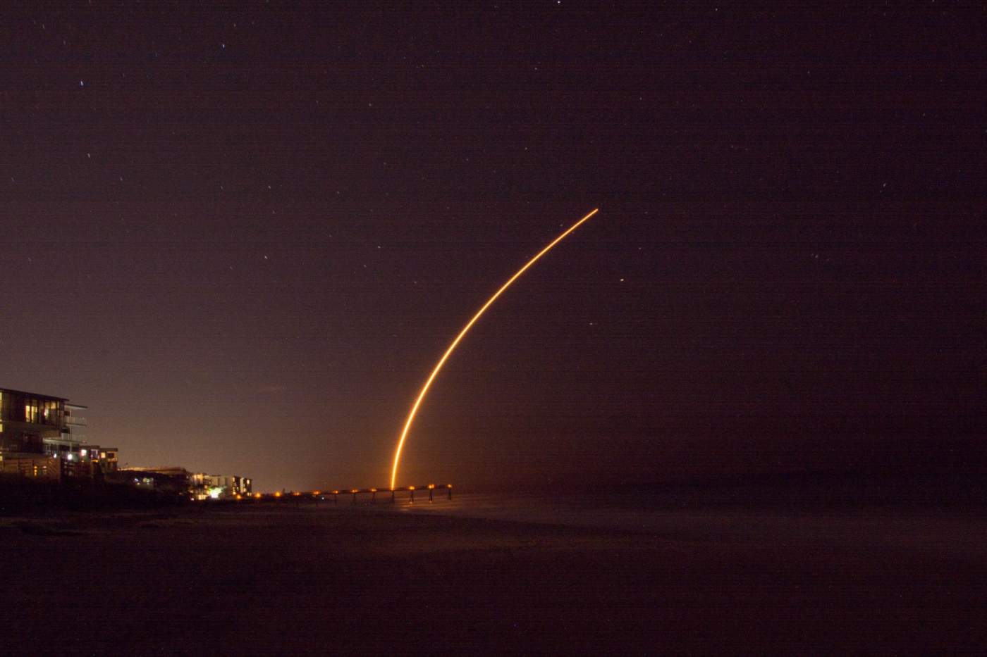 KSC Rocket launch viewed from Jaycee Beach